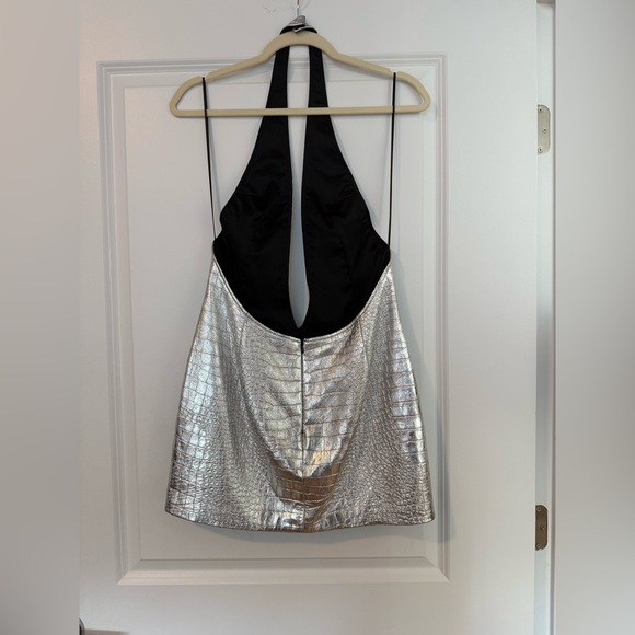 LaQuan Smith Metallic Silver Backless Dress - Picture 2 of 6